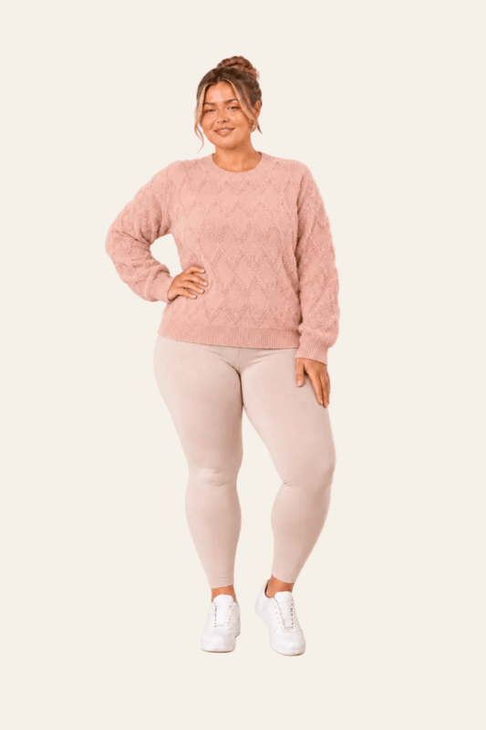 Trui met ronde hals en gevarieerde textuur in casual stijl
