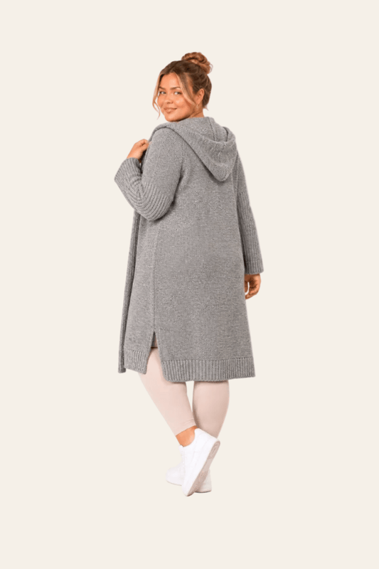Vest met capuchon en asymmetrische zoom zonder sluiting