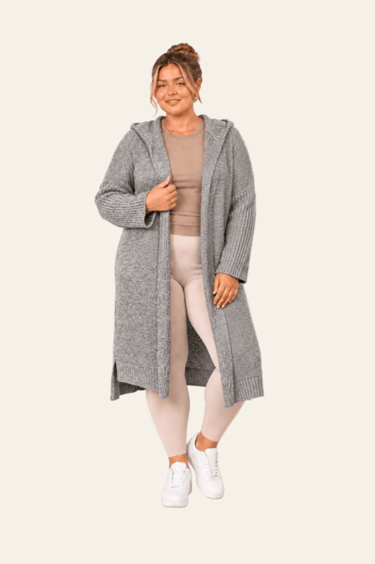 Vest met capuchon en asymmetrische zoom zonder sluiting