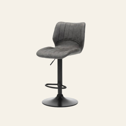 Barkruk barkruk in antracietkleur, vooraanzicht met ergonomisch gevormde zitting voor optimaal zitcomfort.