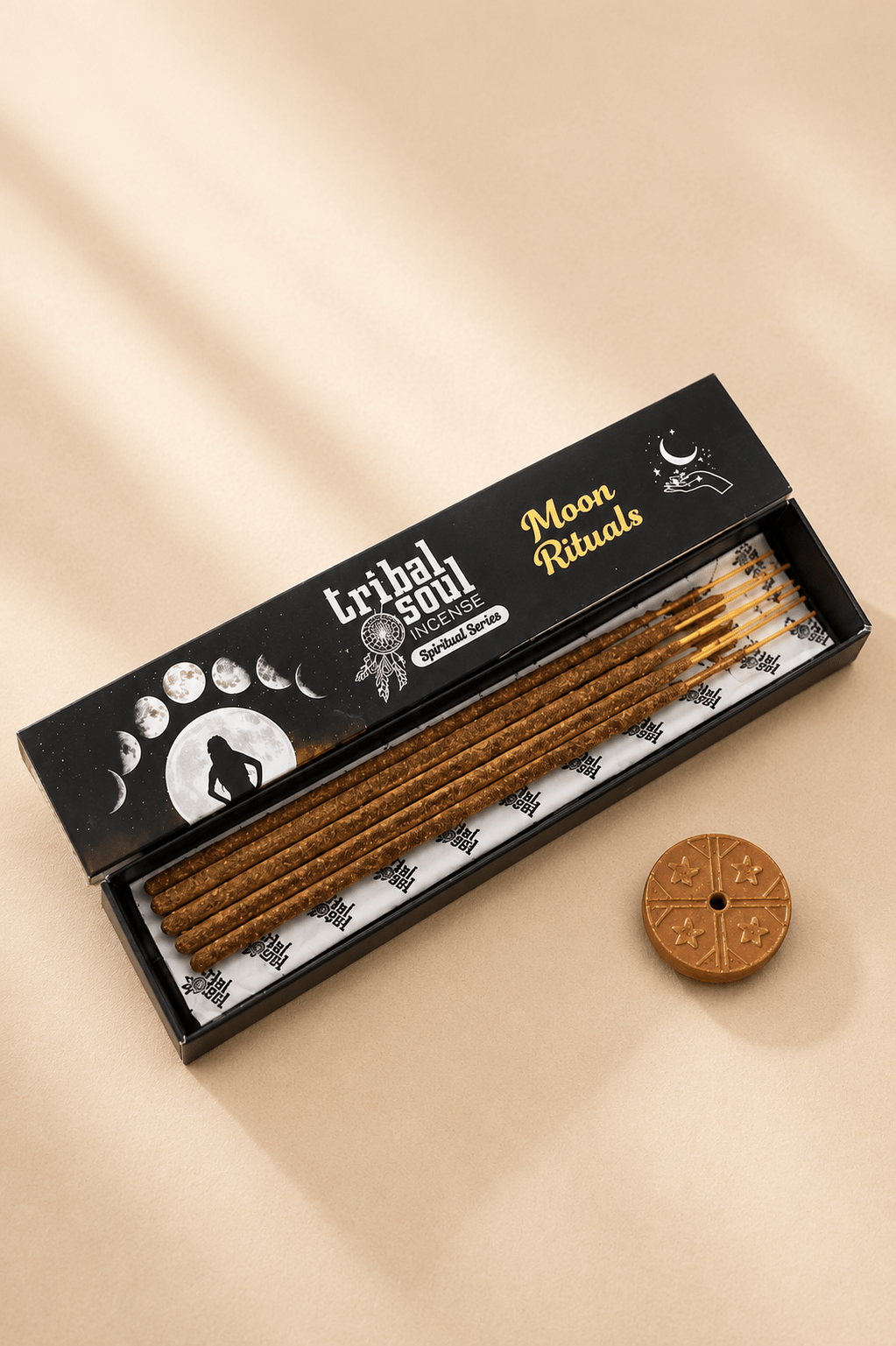 Wierookstokjes met keramische houder maanritueel