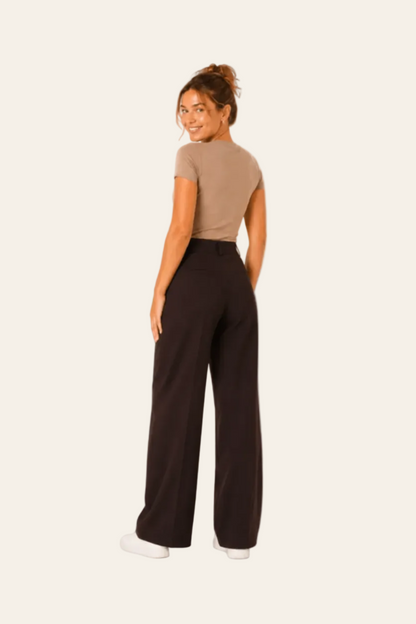 Wijde damesbroek met hoge taille