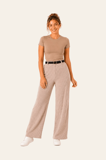 Women's wide-leg corduroy dress pants