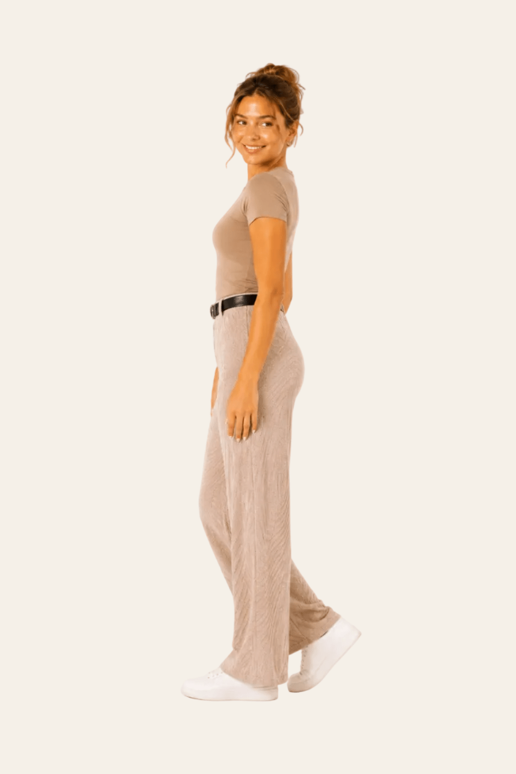 Women's wide-leg corduroy dress pants
