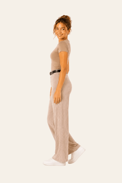 Women's wide-leg corduroy dress pants