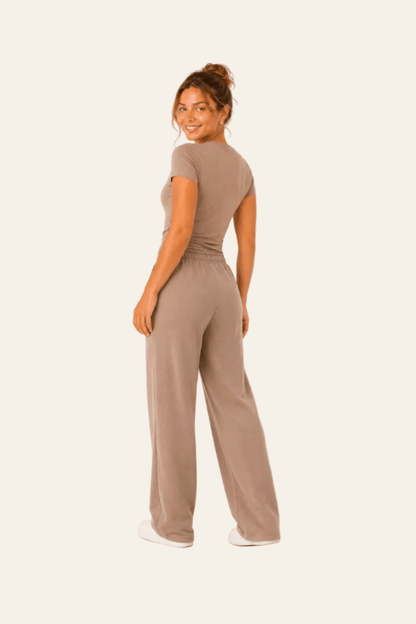 Pantalon de jogging ample taille haute