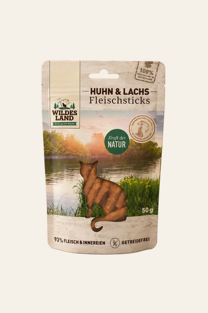 Wildes land cat meat sticks kip & zalm 50 g