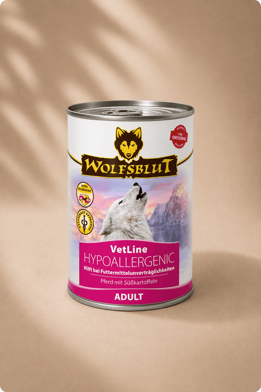 Wolfsblut vetline hypoallergeen adult paard met zoete aardappel 6x395g