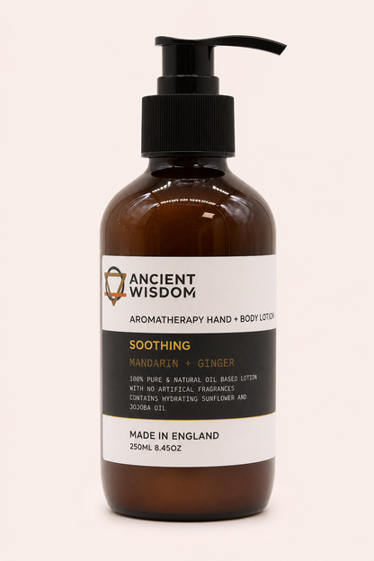 Aromatherapie hand en bodylotion met mandarijn en gember