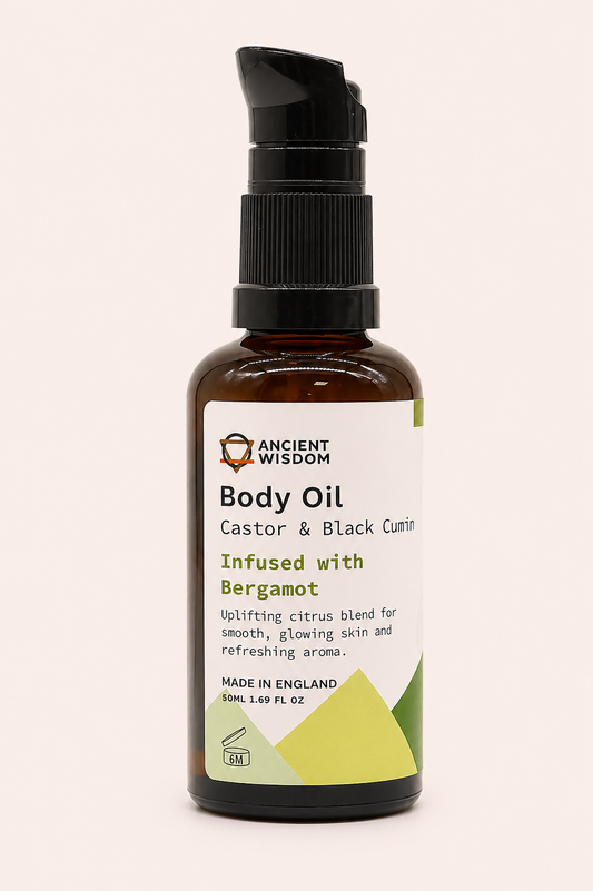 Biologische bodyolie met bergamot