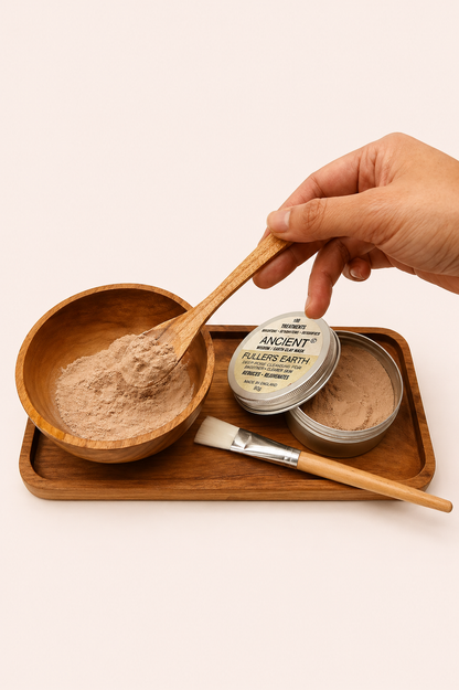 Spa applicatieset klei en was teakhout