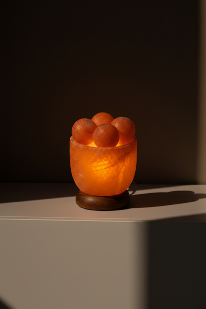 Zoutschaal met 4 massagebollen