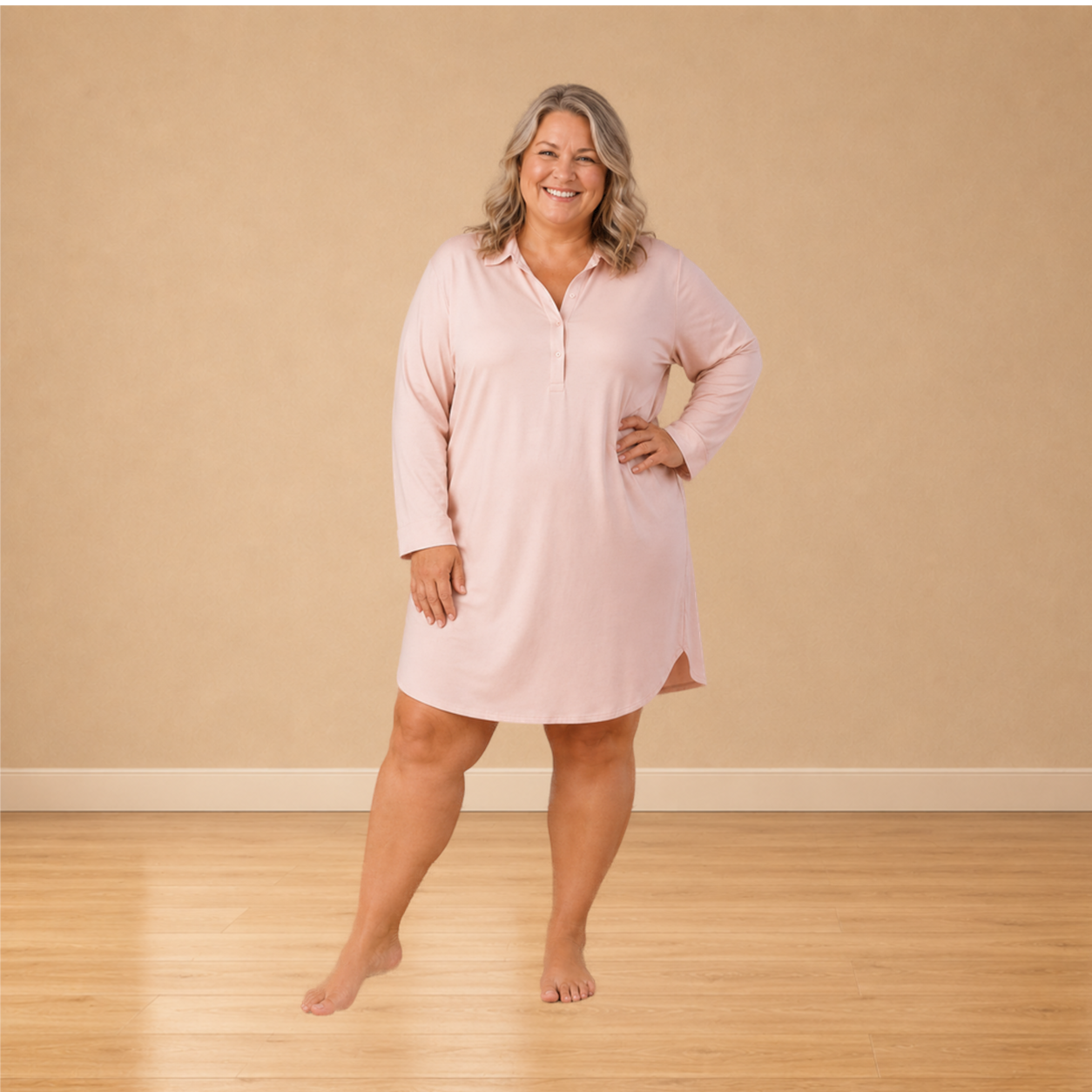 Tencel nachthemd dames poederperzik