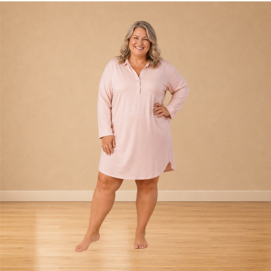 Tencel nachthemd dames poederperzik