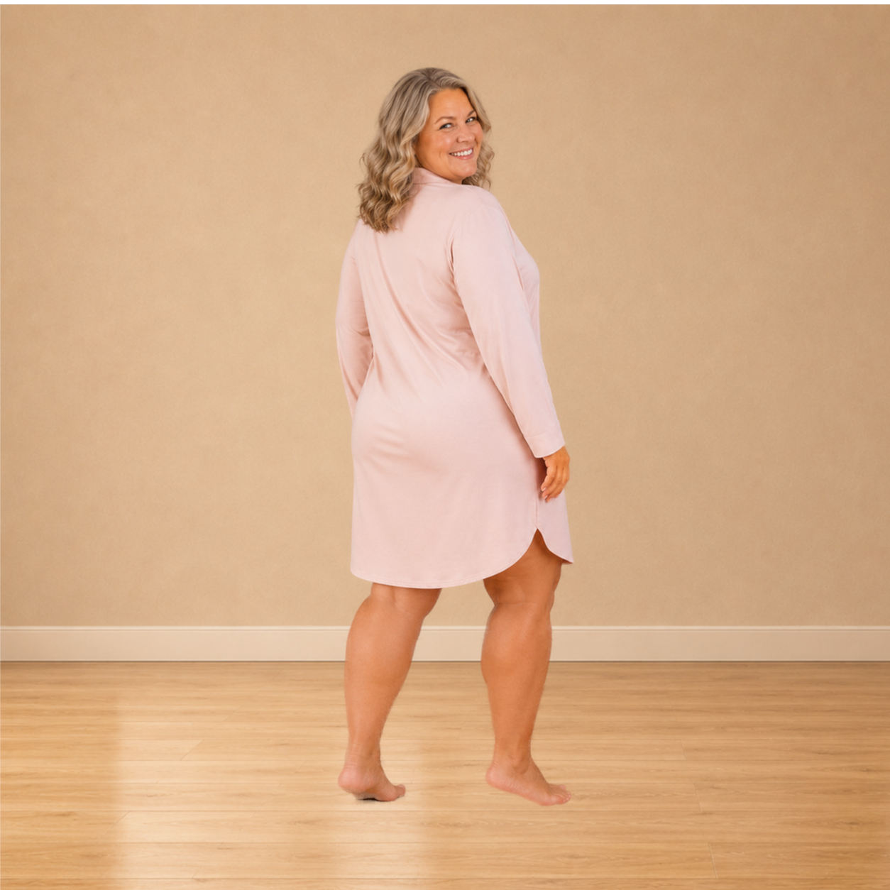 Tencel nachthemd dames poederperzik