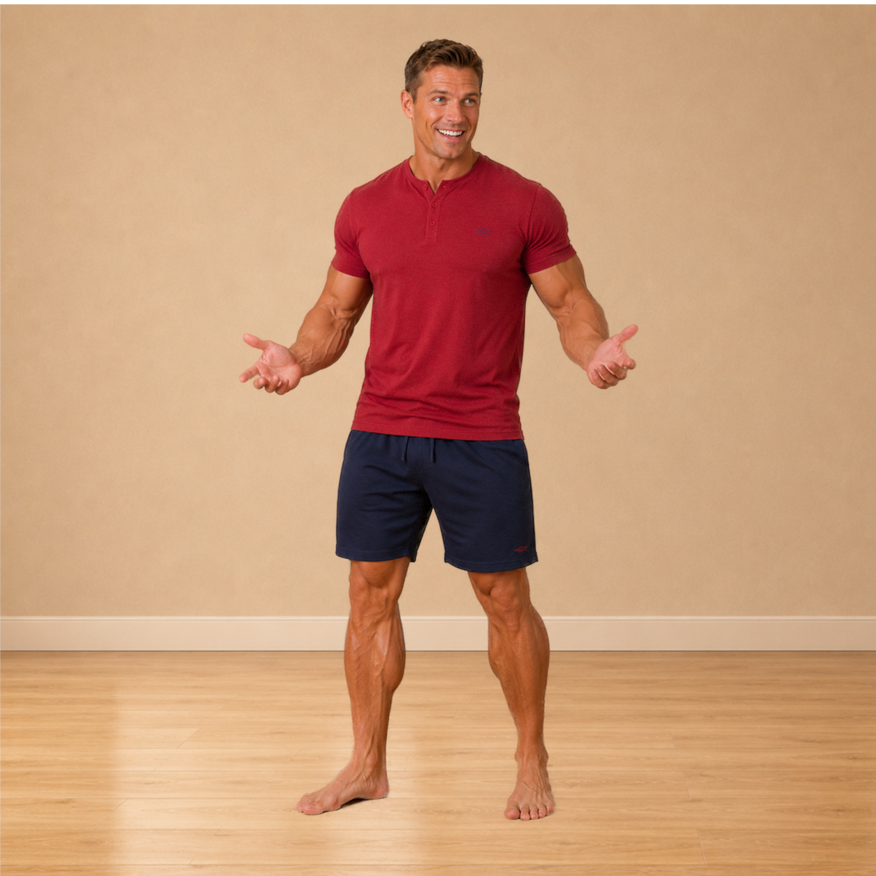 Henley luxe heren shortama
