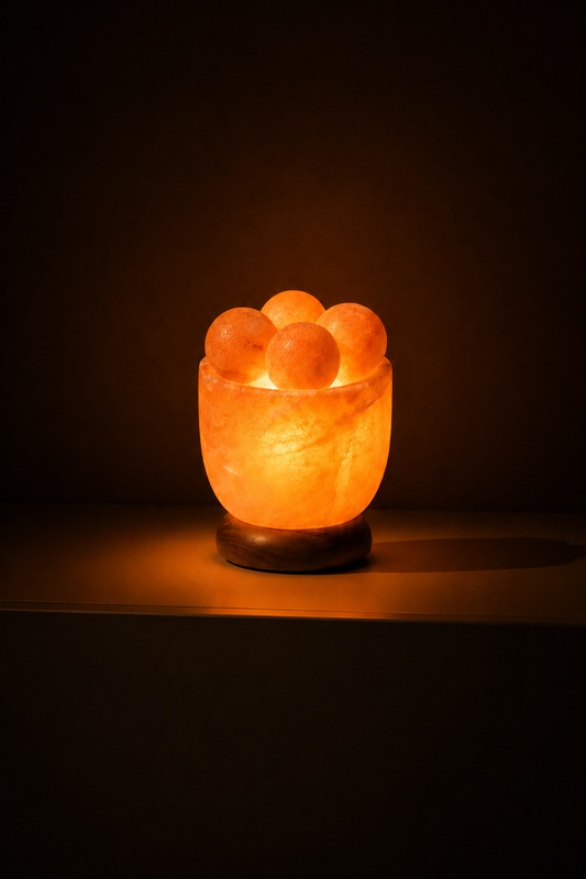 Zoutschaal met 4 massagebollen