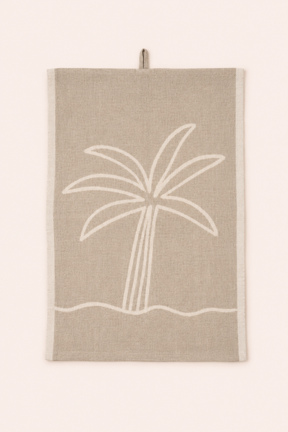 Linnen keukenhanddoek palmboom