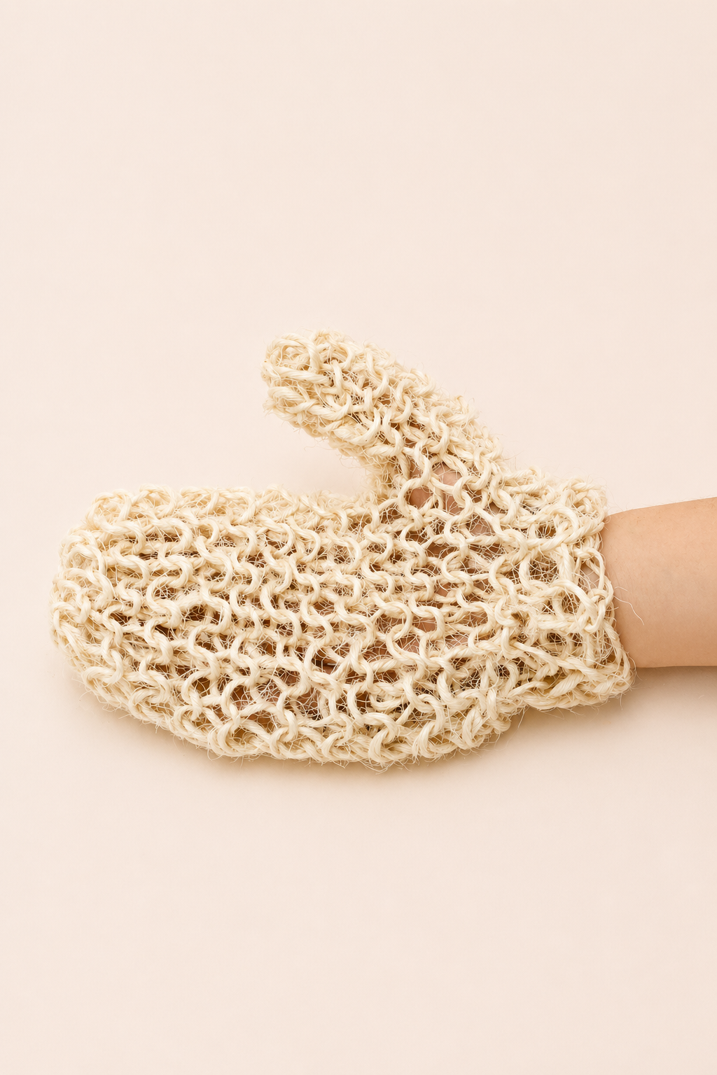 Sisal exfolierende washandschoen
