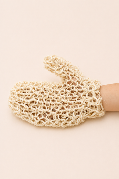 Sisal exfolierende washandschoen