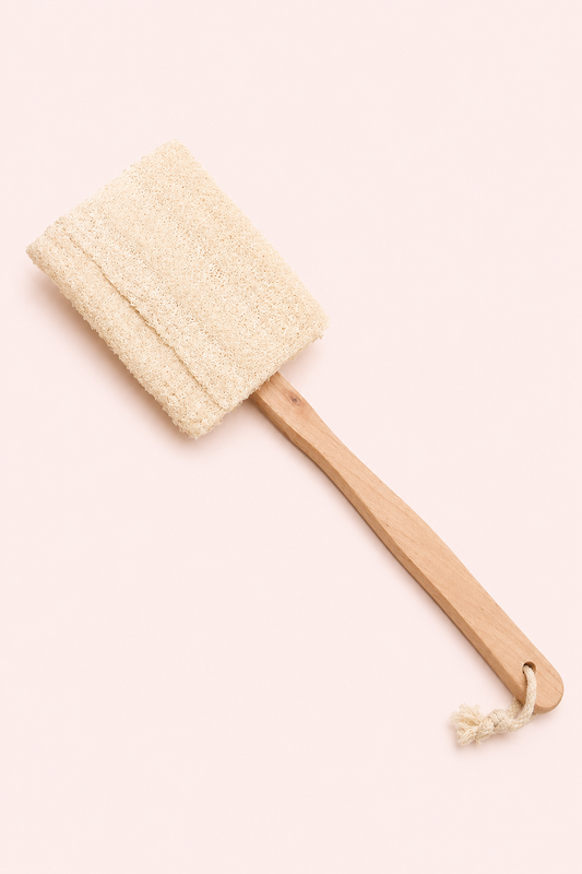 Loofah borstel met lang handvat
