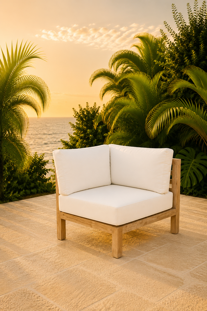 Moyo modulaire hoeksofa links in teakhout