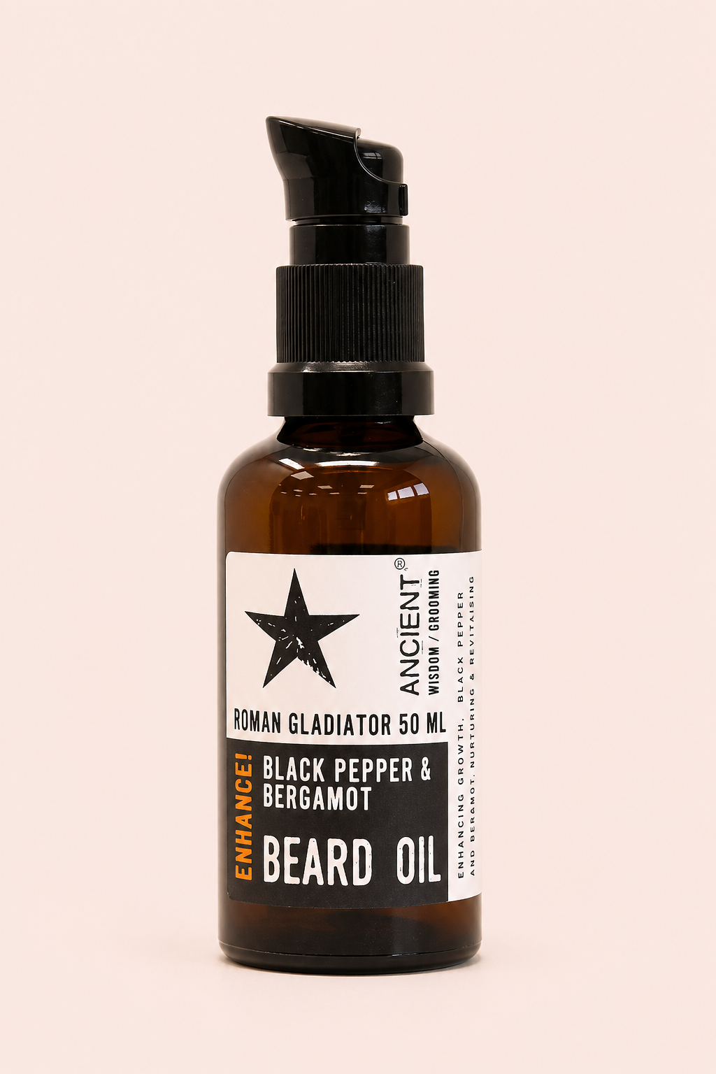 Baardolie met zwarte peper en bergamot geur