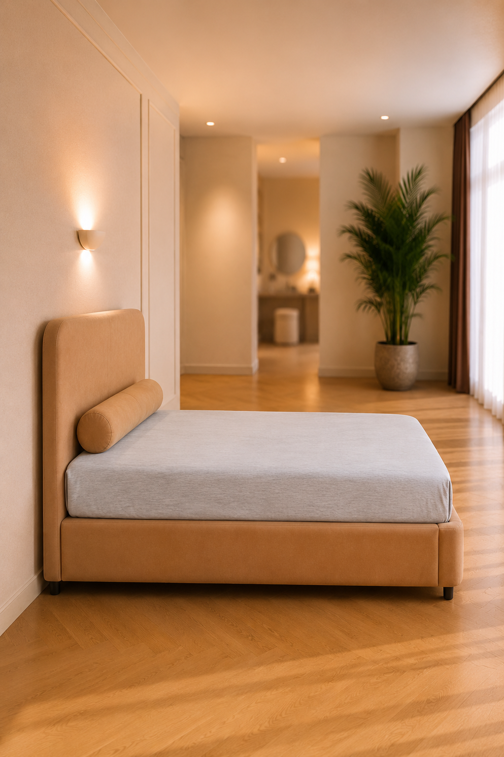 Jersey hoeslaken in grijs voor zijbed en extra bed