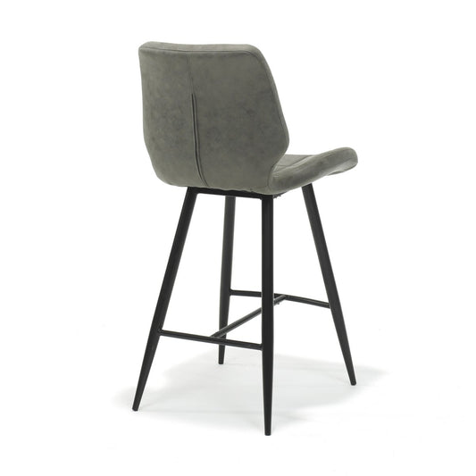 Barkruk in zwart met steel bekleding