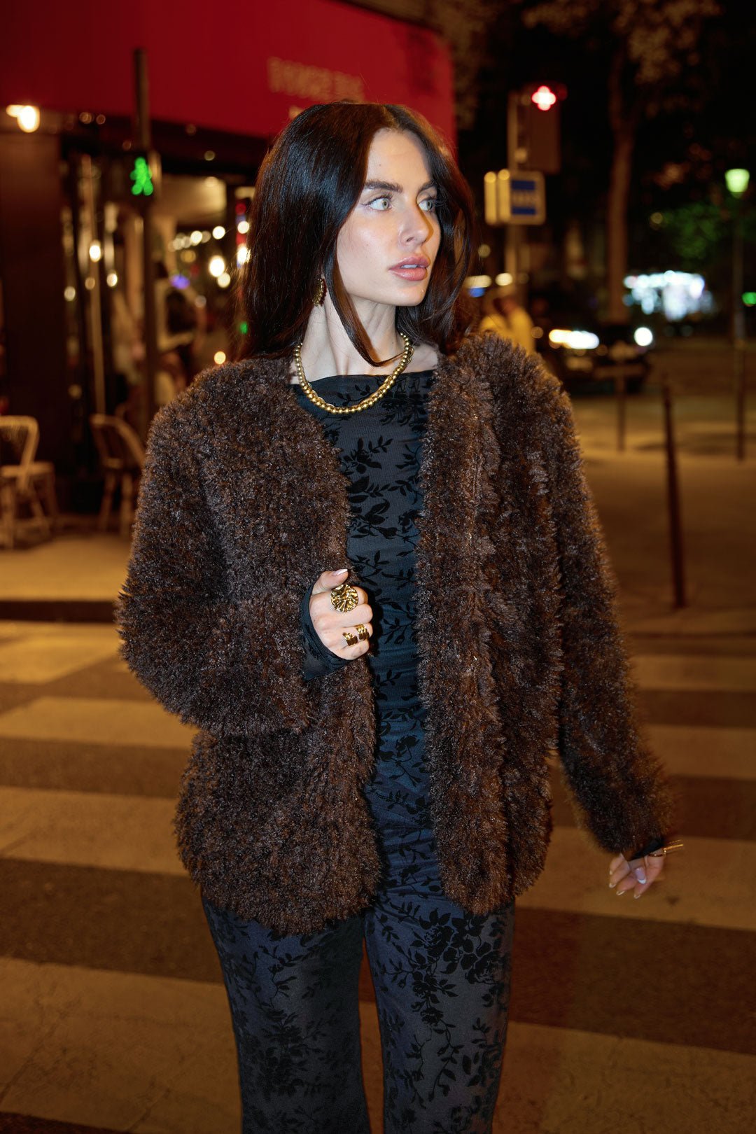 Geweven Polyestervezel Vrouwen Jas Elegant Solide Kleur Herfst/Winter