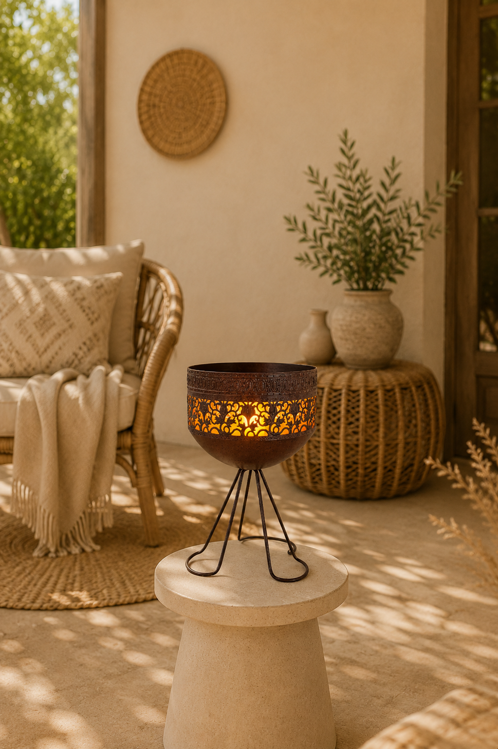 LED Solar Lantaarn met Vlameffect