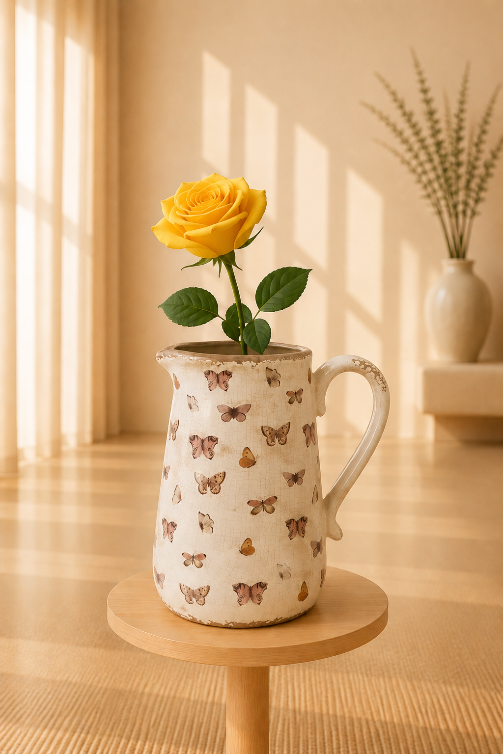 Keramieke decoratiekan in romantische stijl