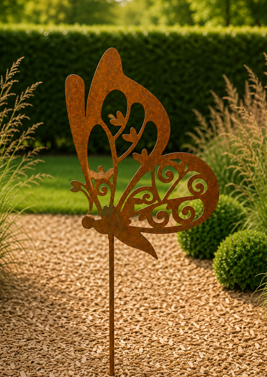 Metalen vlindertuinpaal