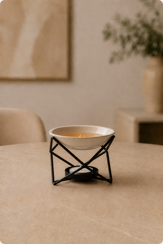 Keramische en metalen hexagonale standaard oliebrander