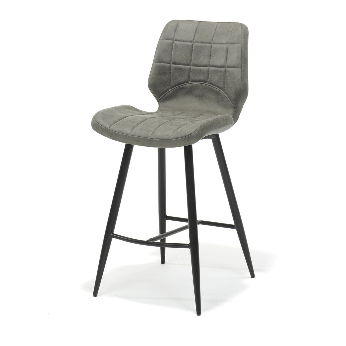 Barkruk in zwart met steel bekleding