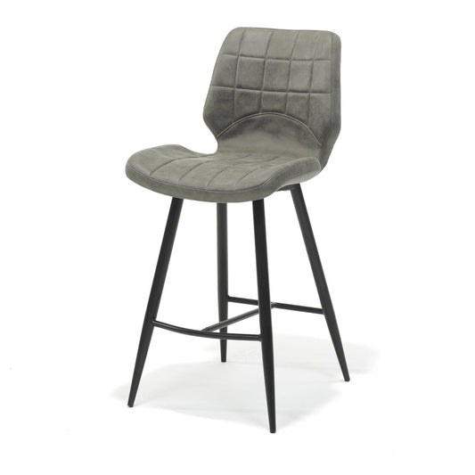 Barkruk in zwart met steel bekleding