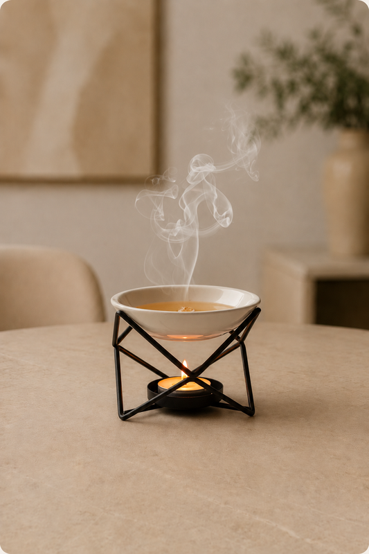 Keramische en metalen hexagonale standaard oliebrander