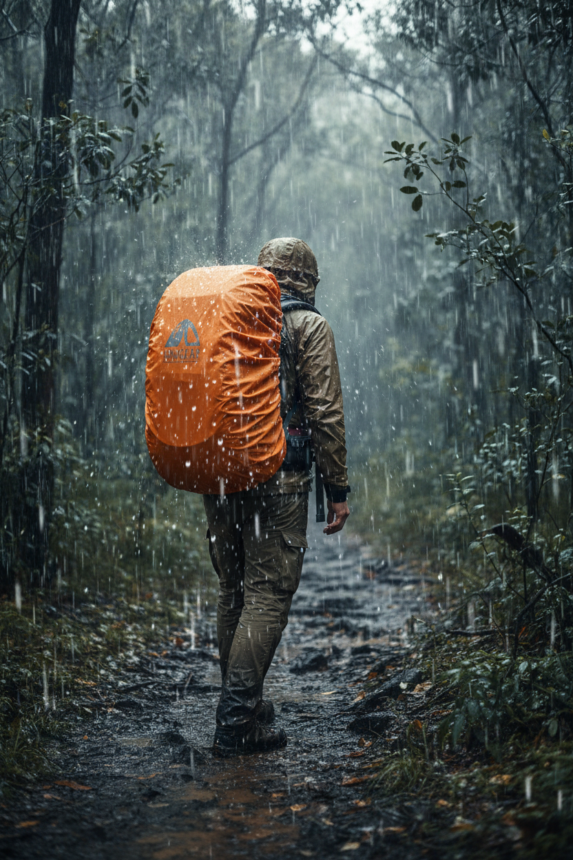 Backpack Rain Cover in gebruik