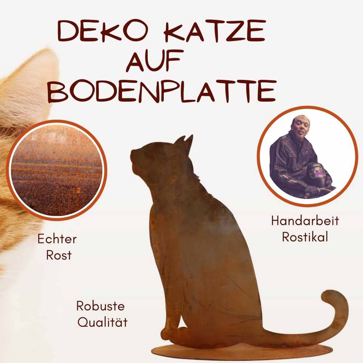 Metalen decoratie kattenzitting in patina