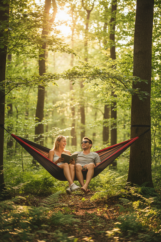 Camping Hammock lifestyle met echte productfoto