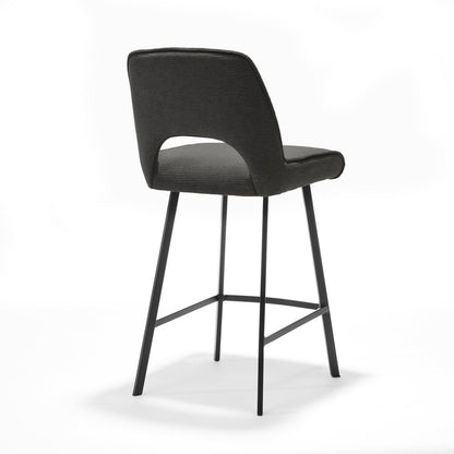 Barkruk in naturel met antraciet bekleding