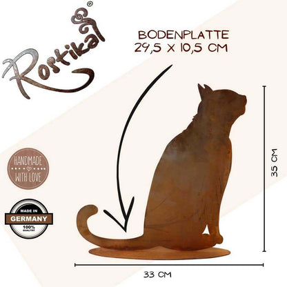 Metalen decoratie kattenzitting in patina