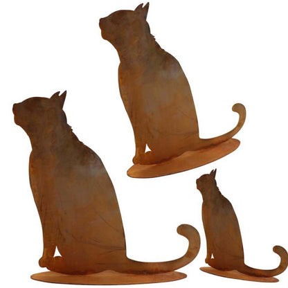 Metalen decoratie kattenzitting in patina