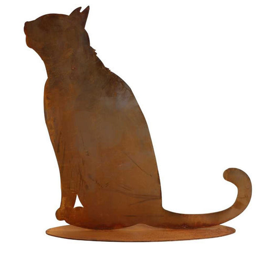 Metalen decoratie kattenzitting in patina