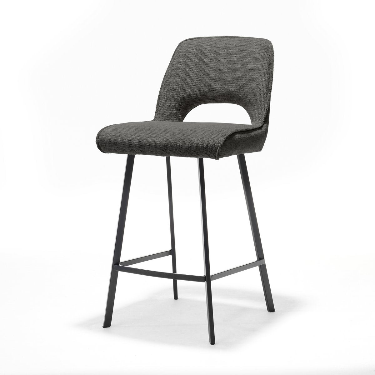 Barkruk in naturel met antraciet bekleding