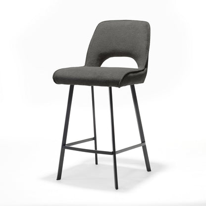 Barkruk in naturel met antraciet bekleding