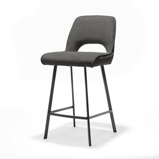 Barkruk in naturel met antraciet bekleding