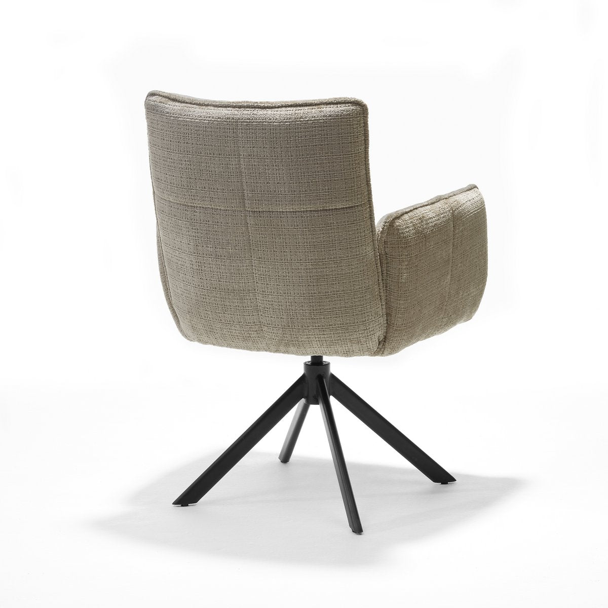 Luxueuze draaibare armstoel in beige bekleding
