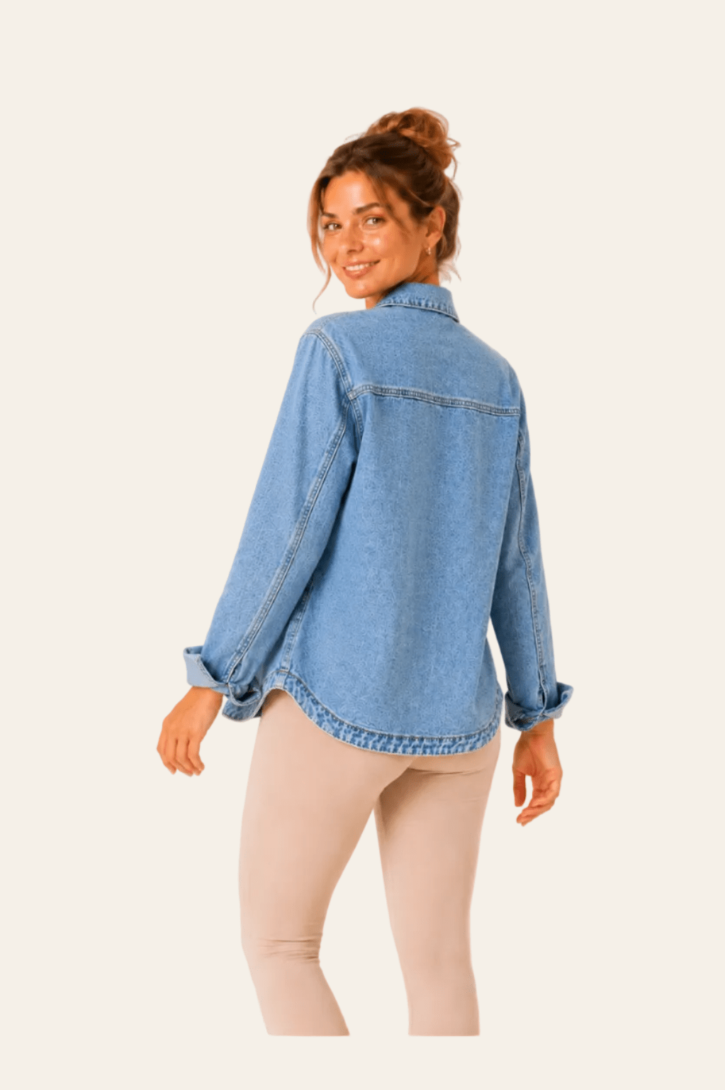 jovo denim dames spijkerjas met een klassieke pasvorm en handige zakken