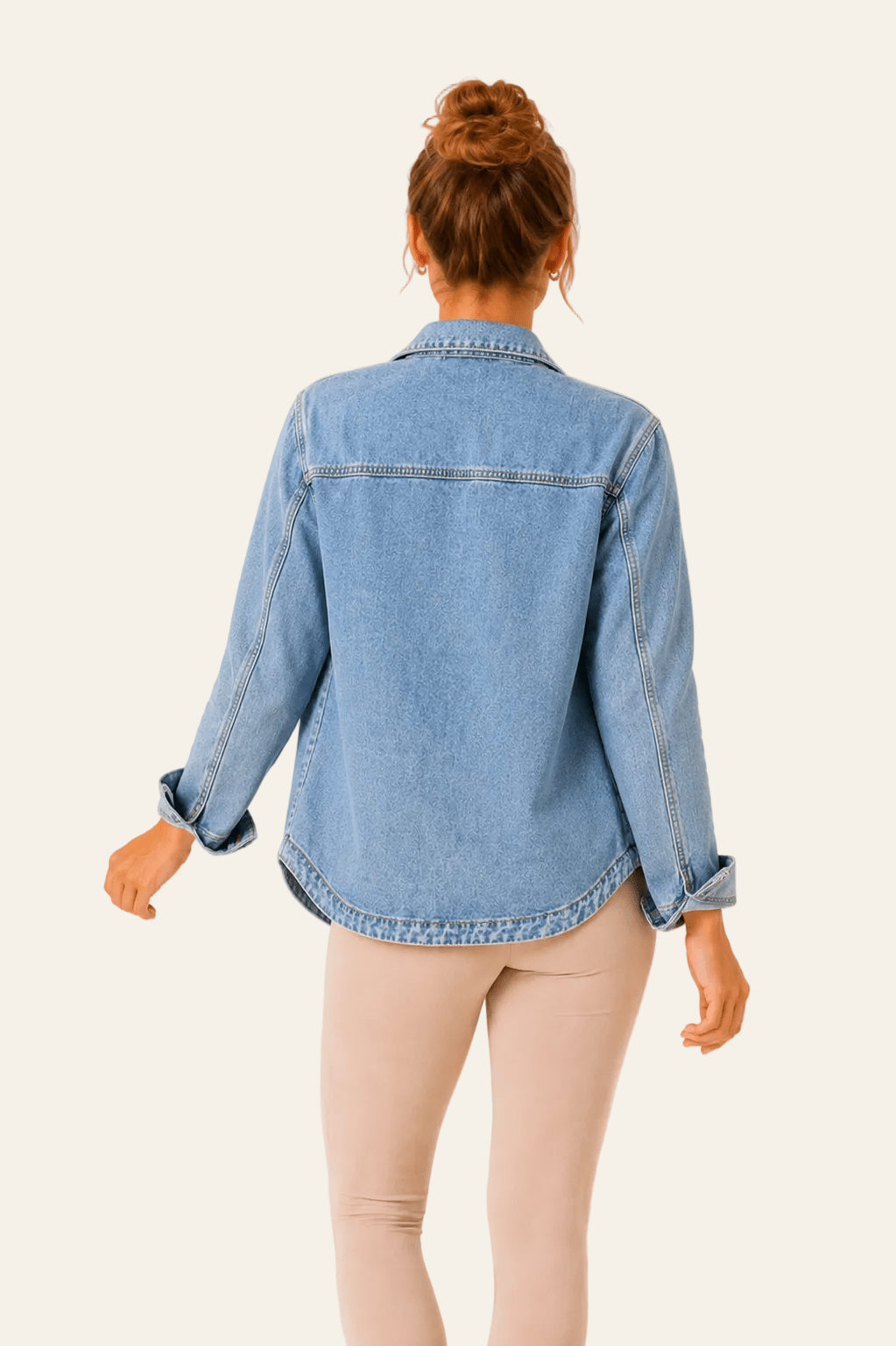jovo denim dames spijkerjas met een klassieke pasvorm en handige zakken